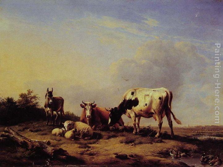 Eugene Verboeckhoven A gathering in the pasture